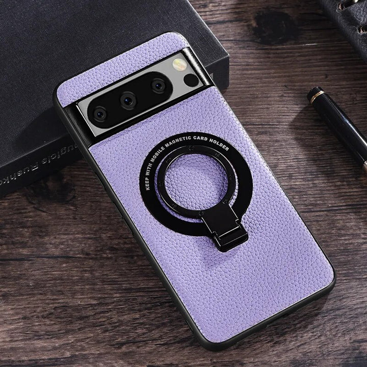 Magnetic Leather Case with Bracket for Google Pixel 8 Series - The Pixel Store
