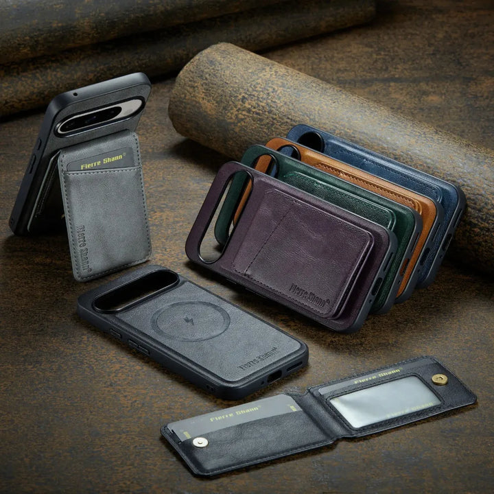 Detachable Leather Wallet Case For Pixel Series