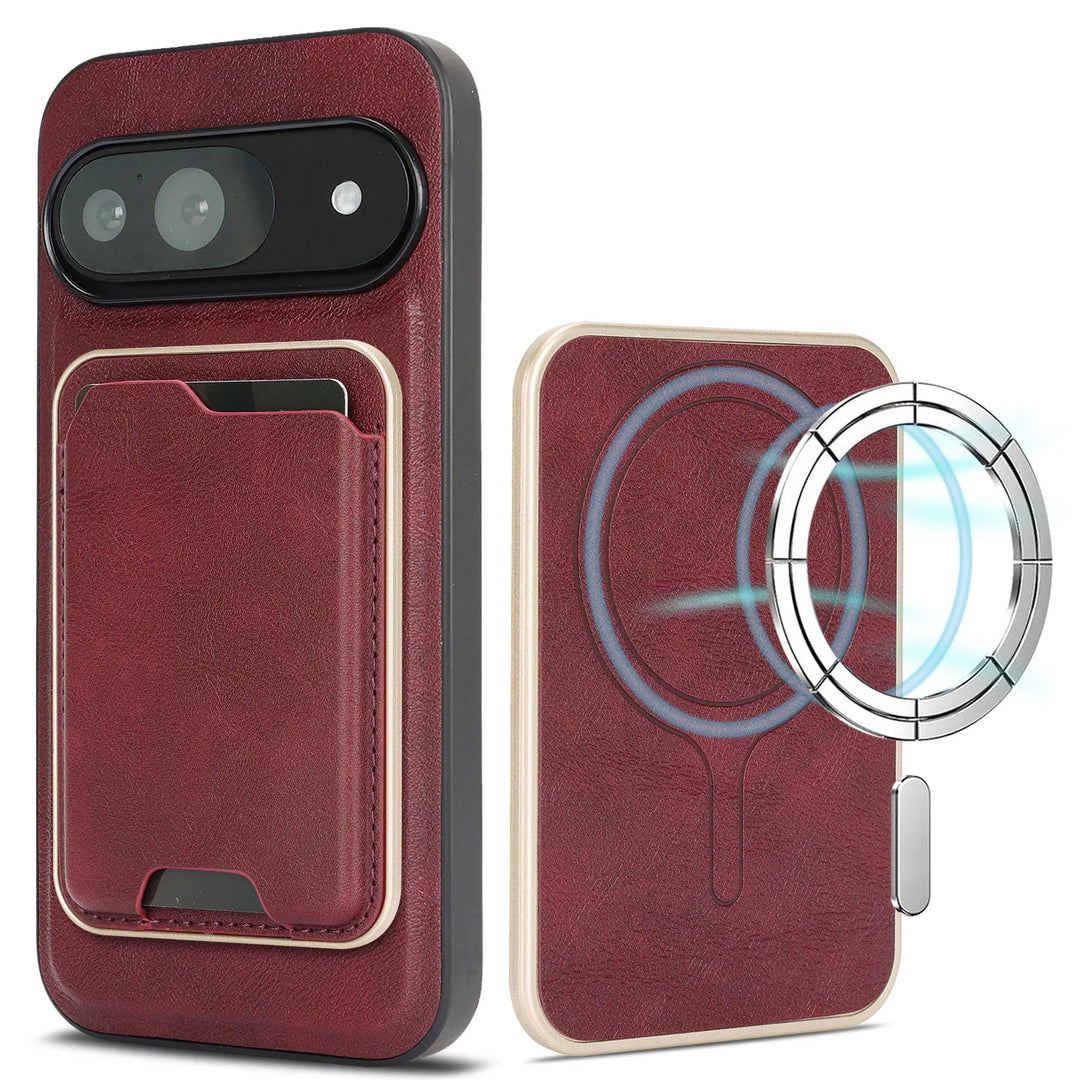 Magnetic Leather Wallet Case