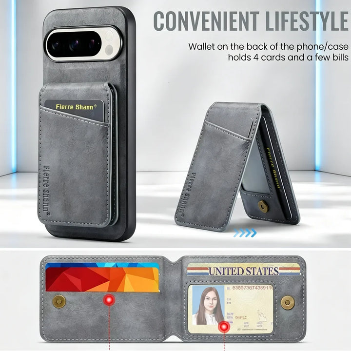 Detachable Leather Wallet Case For Pixel Series