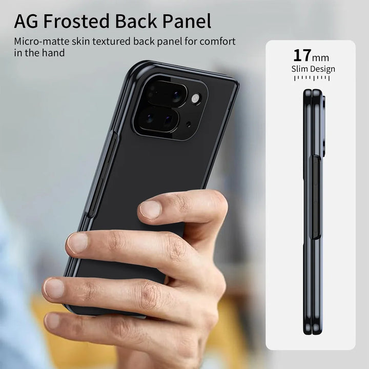 Magnetic Hinge Protection Case with Tempered Glass