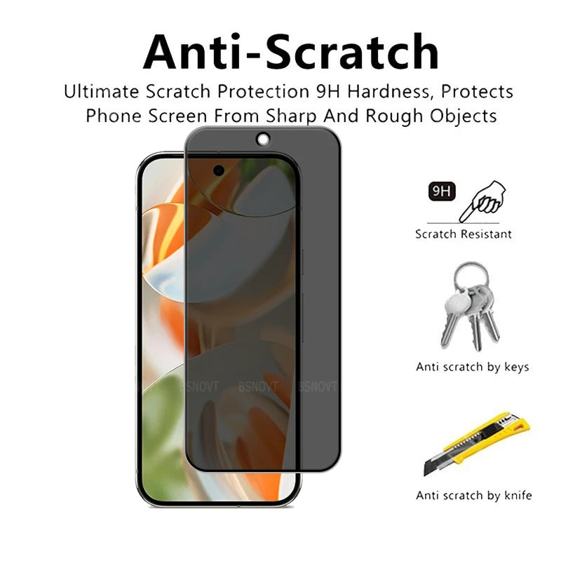 Privacy Tempered Glass + Camera Lens Protector