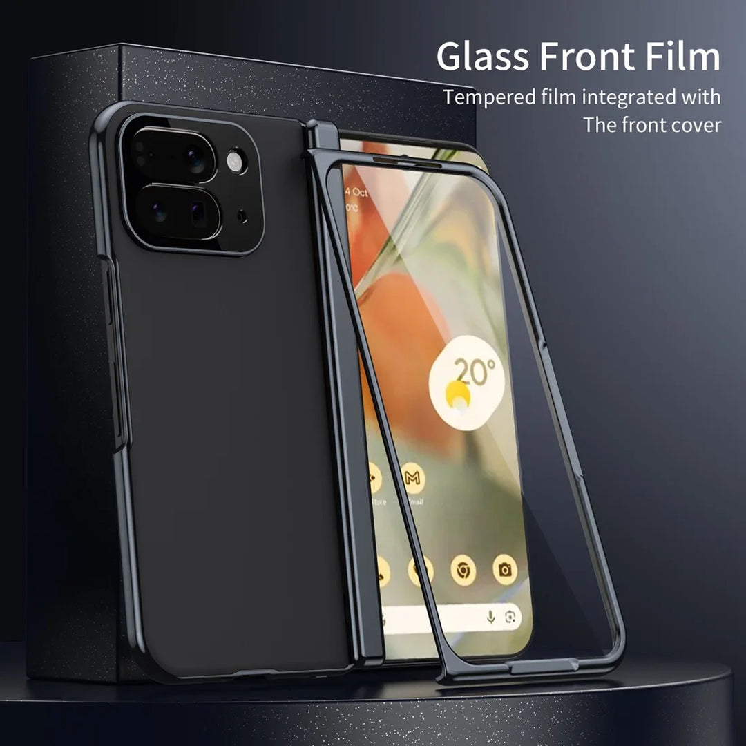 Magnetic Hinge Protection Case with Tempered Glass