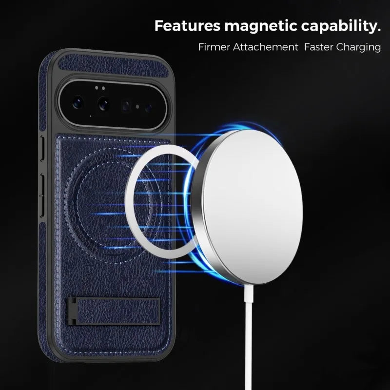 Magnetic Leather Kickstand Case For Pixel Series