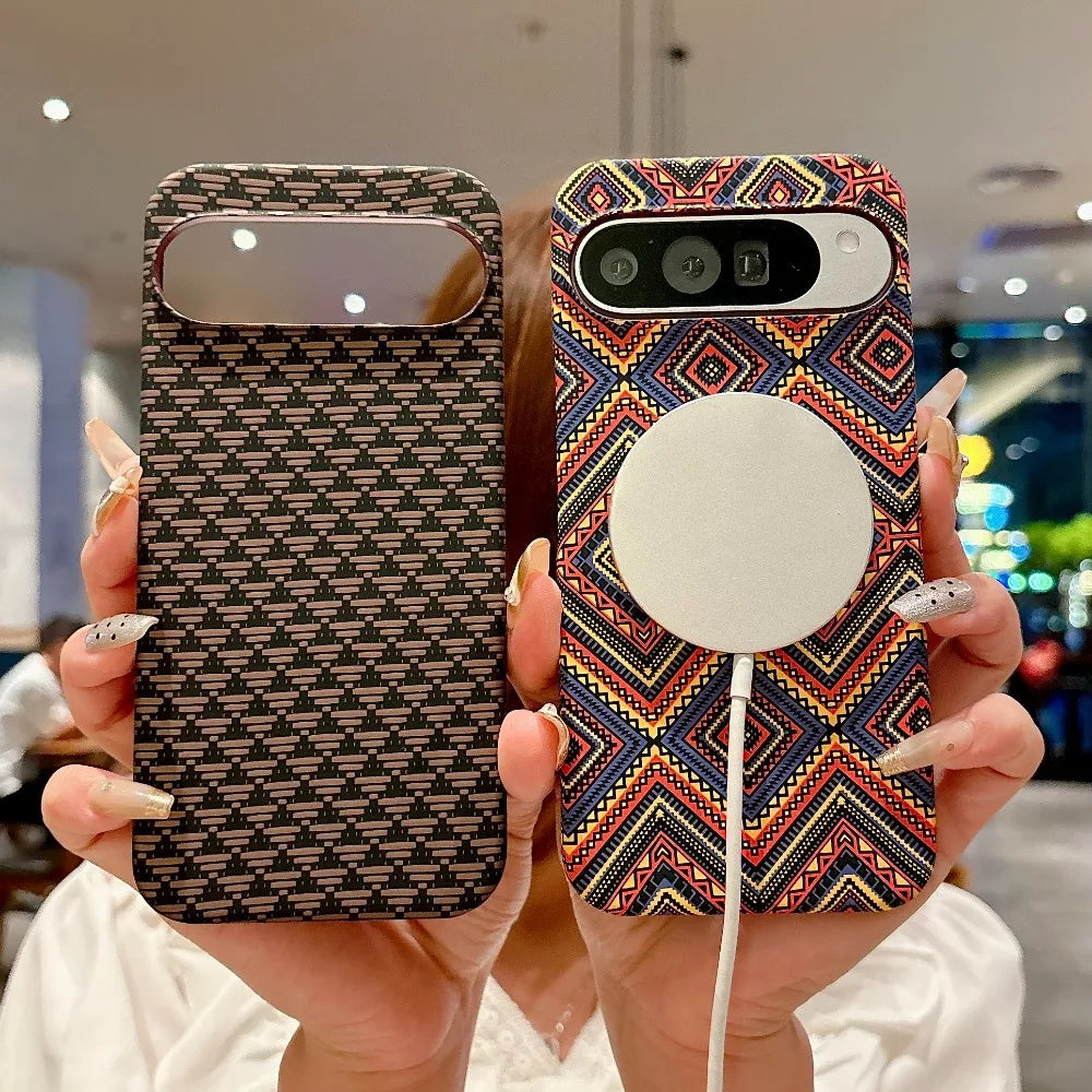 Carbon Fibre Texture Magnetic Case For Google Pixel