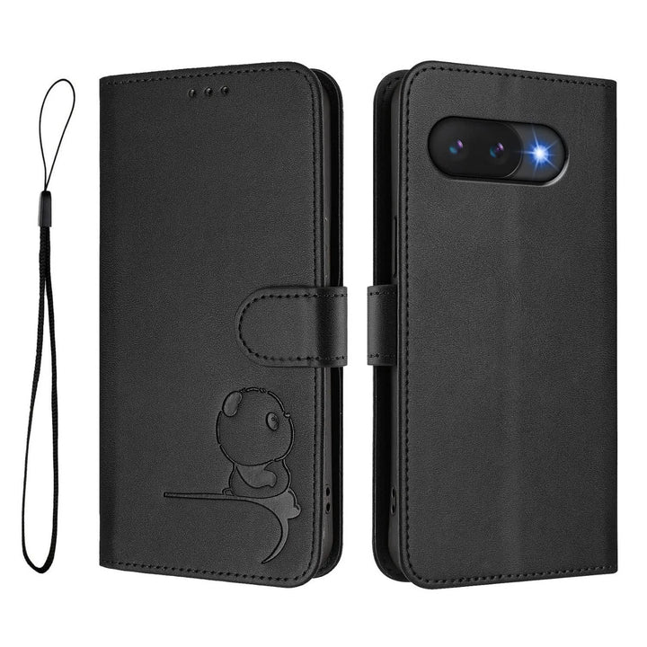 Leather Wallet Case with Strap For Pixel 10a