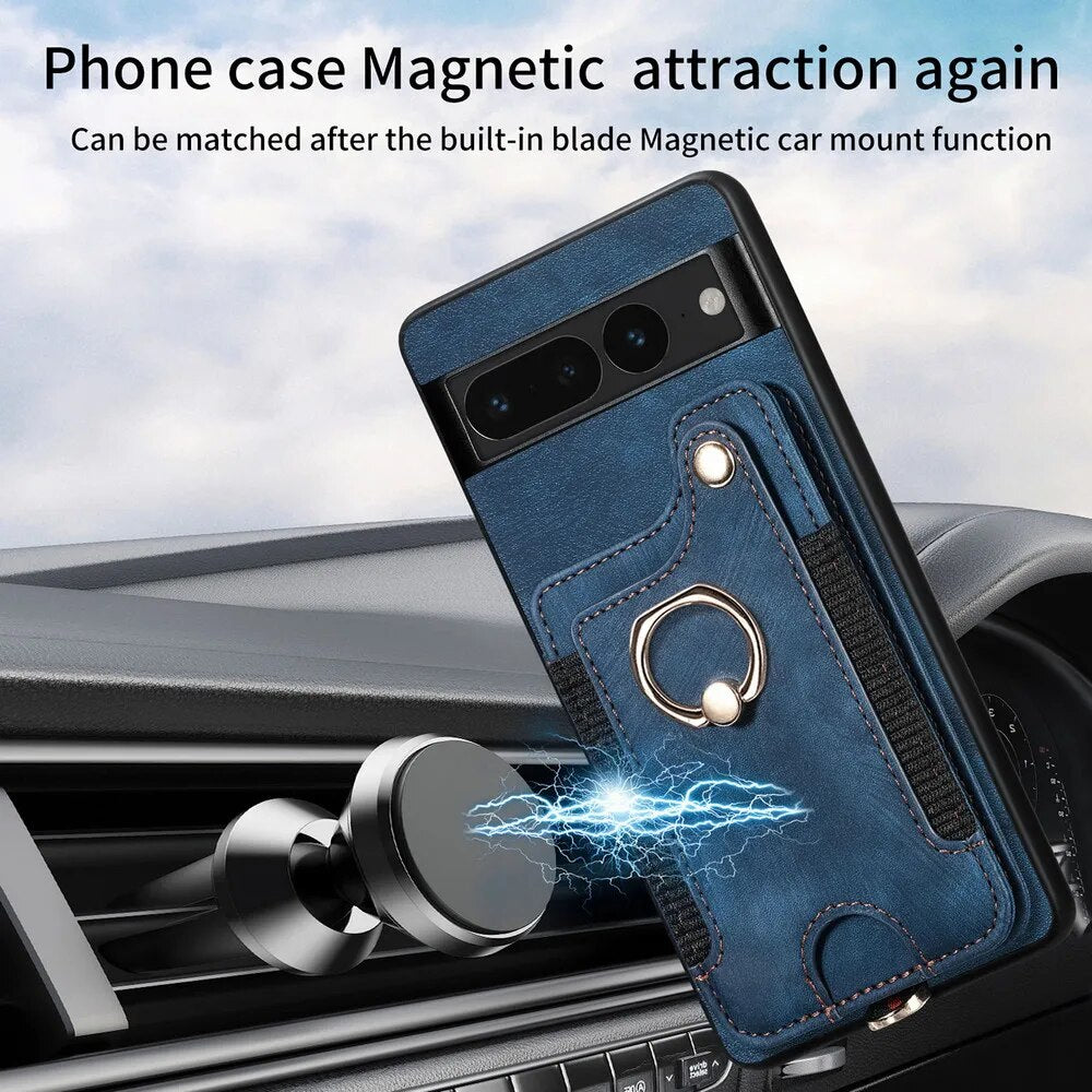 Pixel 8 Case | Luxury Leather Wallet Pixel 8 Pro Phone Cover – The