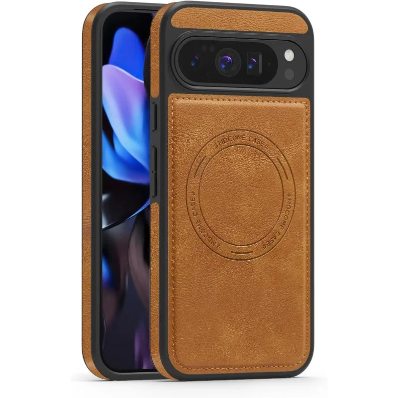 Google Pixel 10 Pro Case Magnetic Leather Shockproof Cover – The