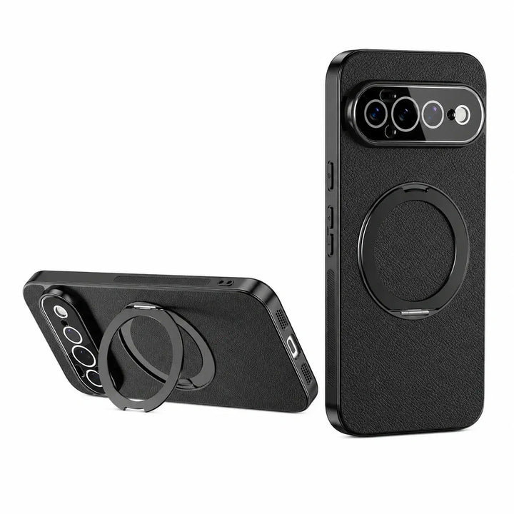 Magnetic Leather Ring Stand Case For Pixel Series