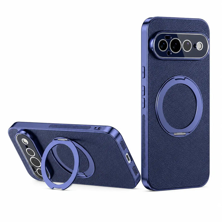 Magnetic Leather Ring Stand Case For Pixel Series