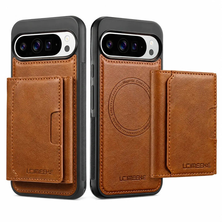 2-in-1 Magnetic Leather Wallet Case For Pixel Series