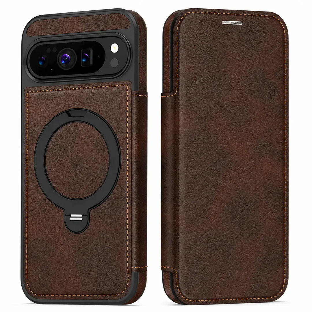 Magnetic Leather Wallet Case for Pixel Series