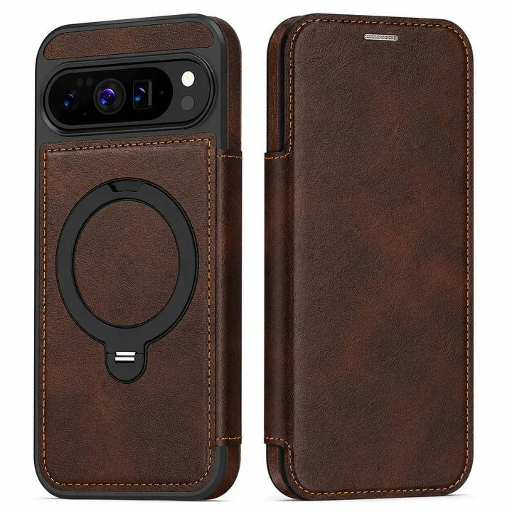 Magnetic Leather Wallet Case for Pixel Series