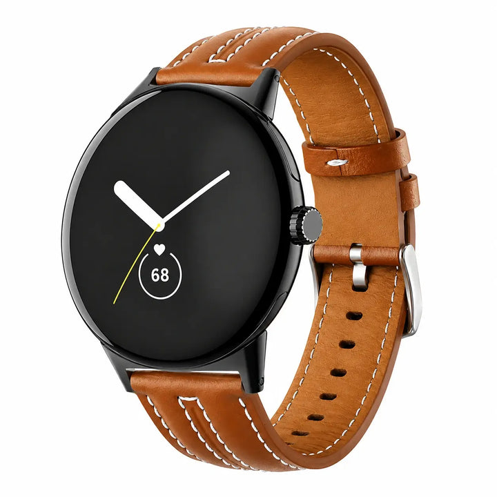 Classic Stitched Leather Band For Pixel Watch 5