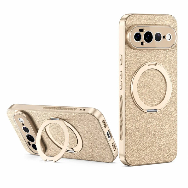 Magnetic Leather Ring Stand Case For Pixel Series