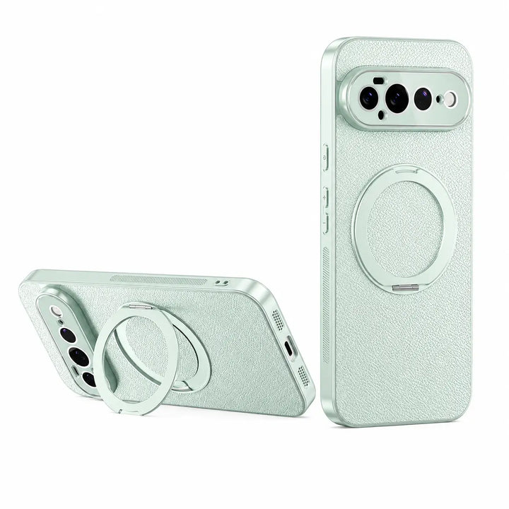 Magnetic Leather Ring Stand Case For Pixel Series