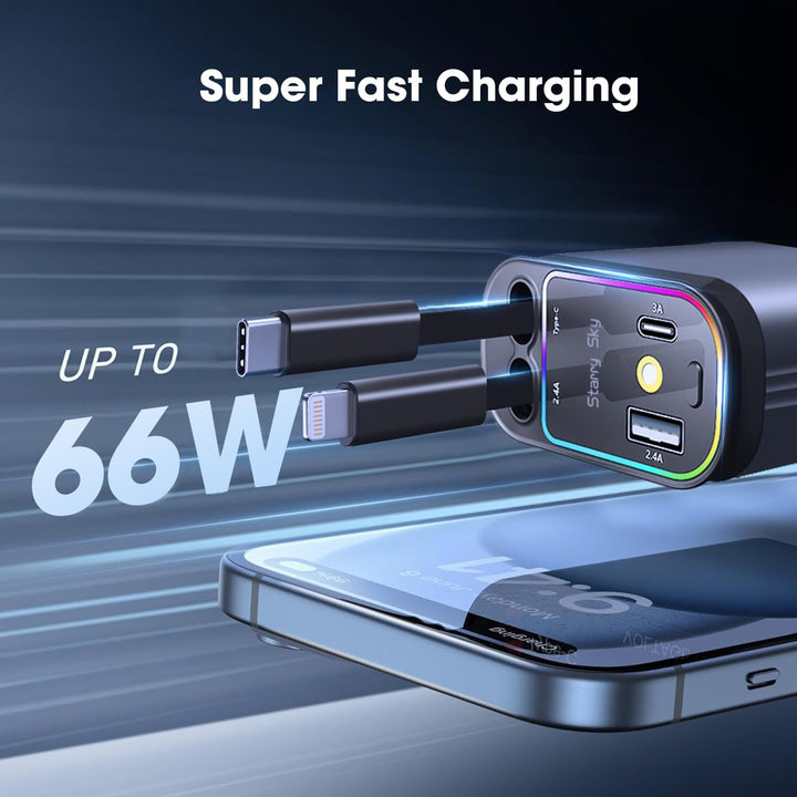 5 in 1 Retractable Car Charger