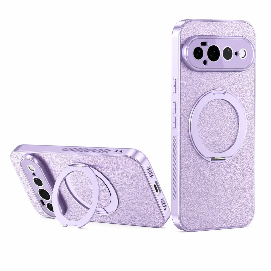 Magnetic Leather Ring Stand Case For Pixel Series