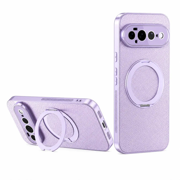 Magnetic Leather Ring Stand Case For Pixel Series