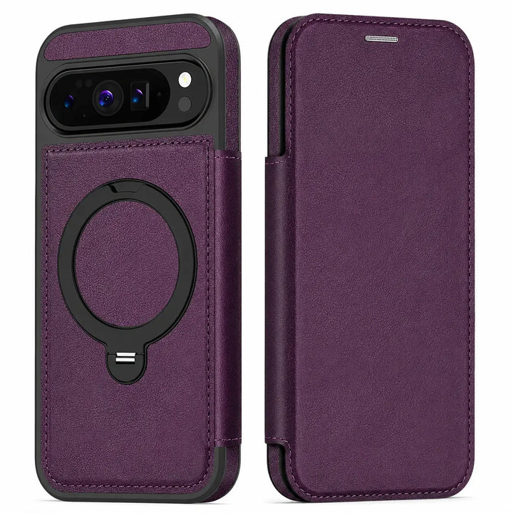Magnetic Leather Wallet Case for Pixel Series