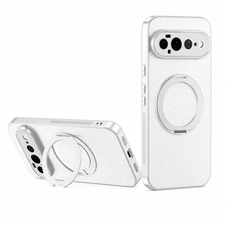 Magnetic Leather Ring Stand Case For Pixel Series