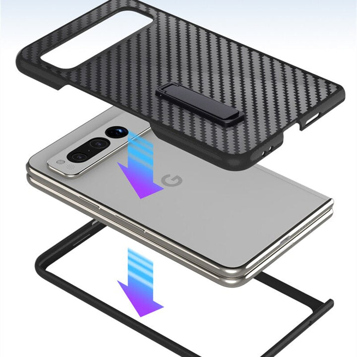 Slim Carbon Fiber pattern Cover For Google Pixel Fold - The Pixel Store